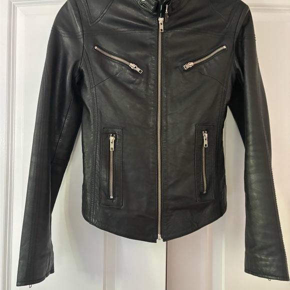 LADIES WOMENS GENUINE BLACK LEATHER CARRIE HOXTON BIKER MOTORCYCLE JACKET 8 - Picture 6 of 14
